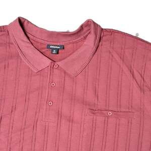 KingSize 8XL No Tuck Polo “Antique Burgundy” Banded Bottom Textured Knit NWOT